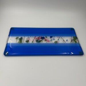 Handmade Fused Glass 12x6 Cheese or Charcuterie Board